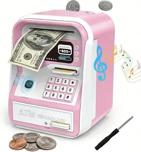 Kids Love This Electronic Piggy Bank With ATM Password Security, Auto Grab Cash Slot And Coin Saving Function, Large Capacity Money Jar Designed For US Coins, Fun Learning Savings Challenge Gift For Boys Girls Teens Adults Style