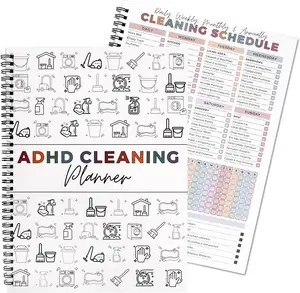 ADHD Cleaning Planner – Daily, Weekly & Monthly Cleaning Checklist for Home Organization | Chore Chart Notebook for Adults & Teens