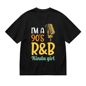 90’s R&B Graphic Tee – Nostalgic Music Black T-Shirt for Women & Men, Soft Relaxed Fit, Retro Statement Shirt