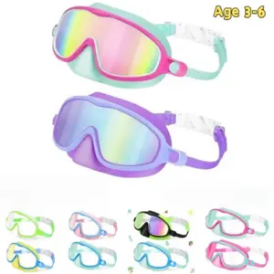 New Swimming Goggles with Nose Guard, 2 Pack Water Goggles Wide View Diving Mask Anti-Fog UV Protection Leakproof Kids Swim Goggles for Ages 3-8, Mirrored Goggles