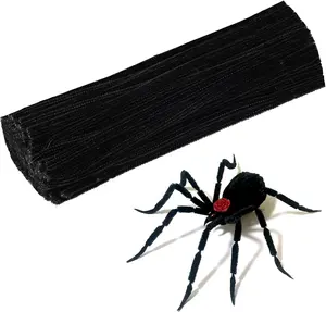 120 count Black Pipe Chenille Stems, Chenille Stems Pipe Cleaners Long Craft Pipe Cleaners Pipe Cleaners for Hair Locs Beginner Creative Crafts Christmas Decorations