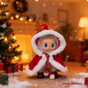【Only clothes】Clothing only, applicable to Labubu doll costumes (Generation 1, 2 and 3), for Labubu keychain dolls to wear in Christmas costume sets.