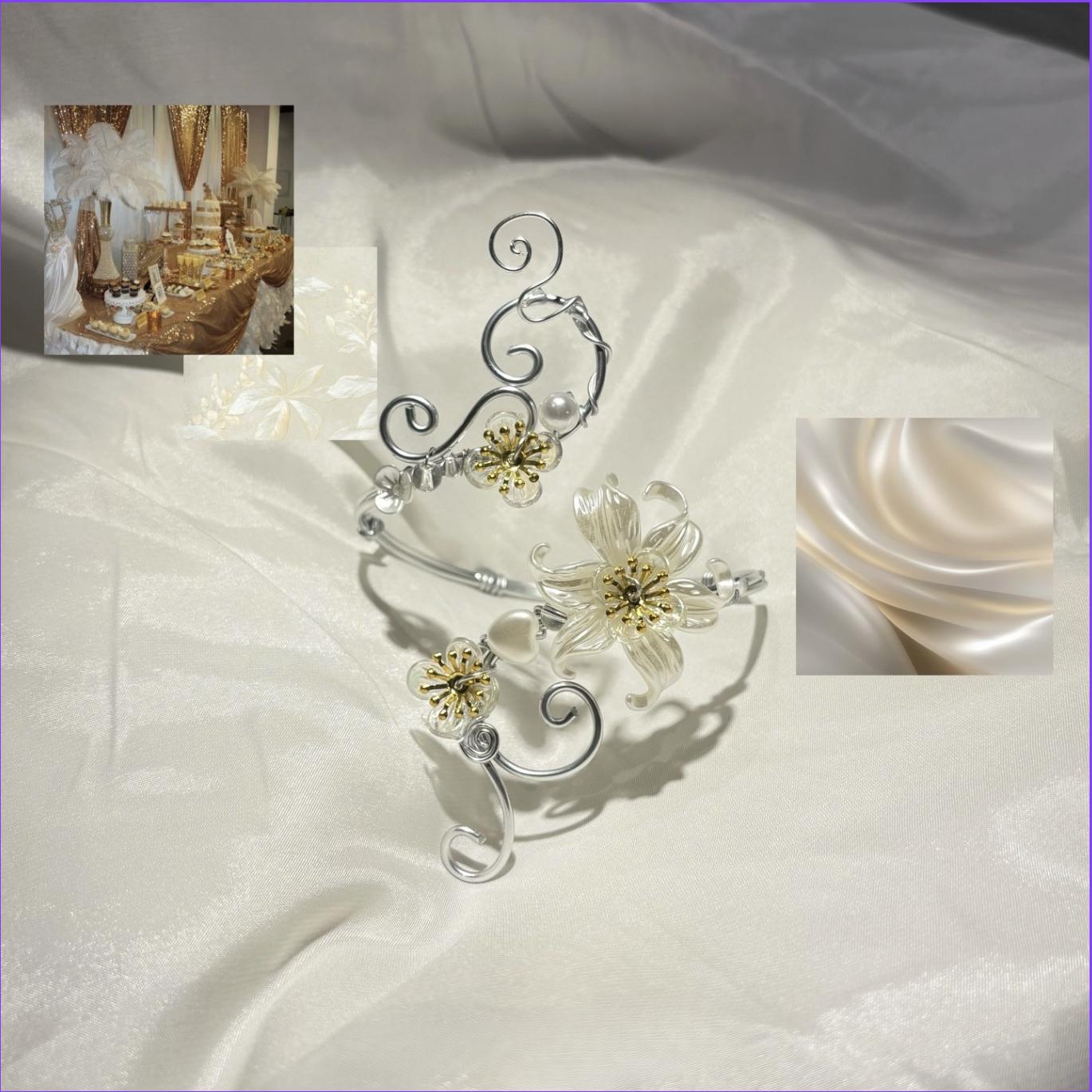 Fairycore Sunny Floral Arm Cuff Handmade Elegant Fairy Style Jewelry Dreamy Coquette Jewelry