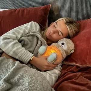 Snuggies Soothe 'n Snuggle Breathing Otter - Anxiety Relief Solution Plushie with Realistic Breathing & Vibration Modes for Comfortable Sleep - Soothing Stuffed Doll with Moving Chest & Heartbeat Sounds - #1 Rated Anxiety Relief Solution
