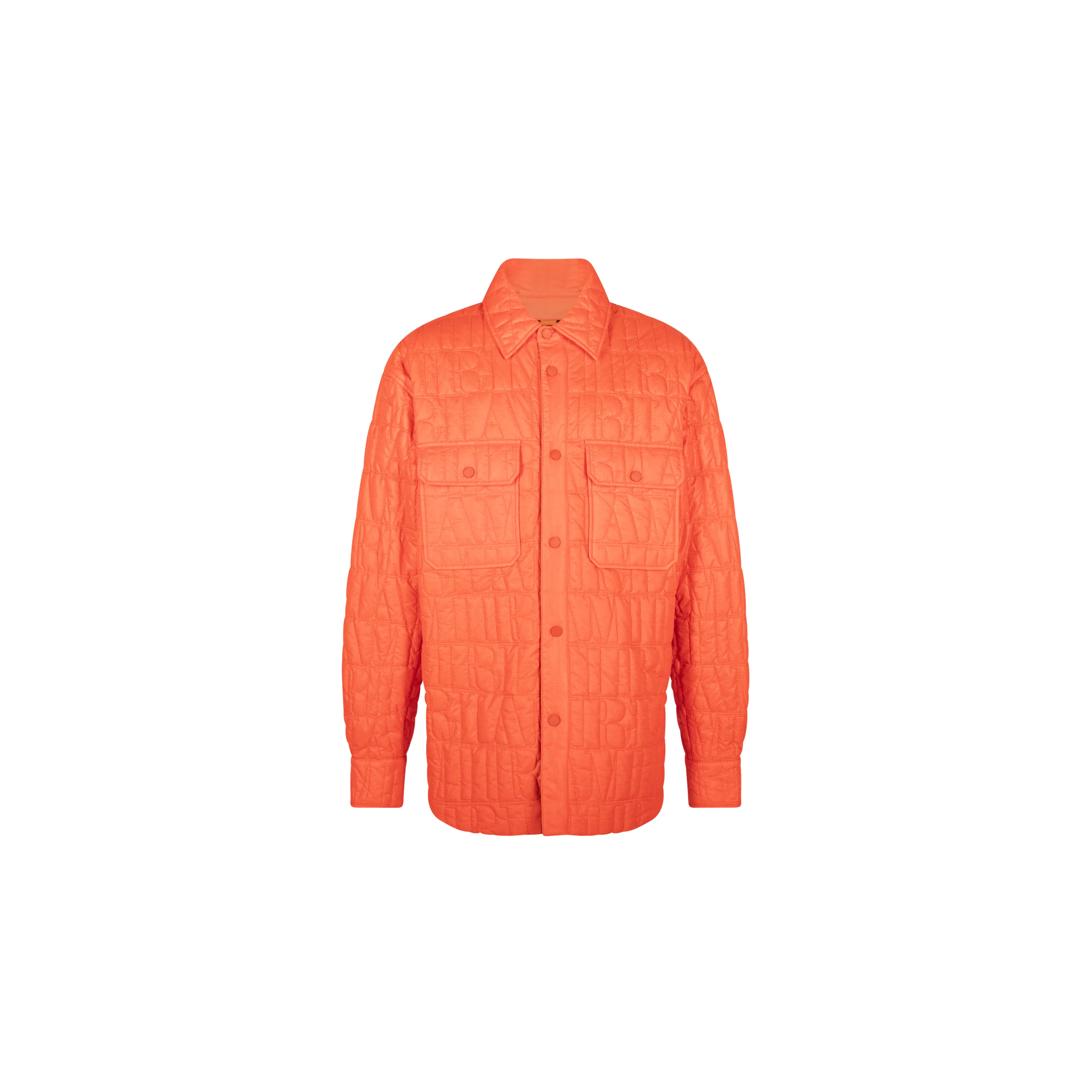 QUILTED LOGO OVER SHIRT Casual Button-Down "Orange" MSL011_665