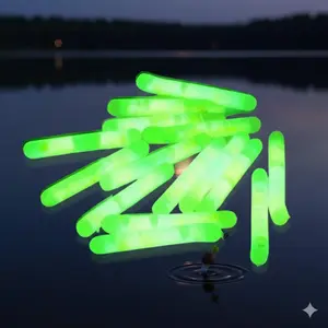 Glow-in-Dark Fishing Floats Set: 5 Ultra Bright Mini Glow Sticks, 30m Visibility, Tangle-Free Night Fishing Bobbers, Portable Gear with LED Float Lights for Night Fishing Accessories