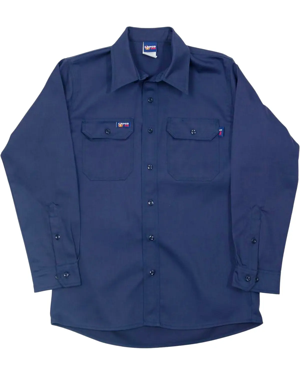 Lapco Men's Men'S Fr Solid Long Sleeve Button Down Work Shirt - Inv7