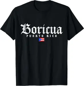 Puerto Rico Boricua Vintage Puerto Rican Flag Pride Summer Casual Shortsleeve Cotton T-Shirt