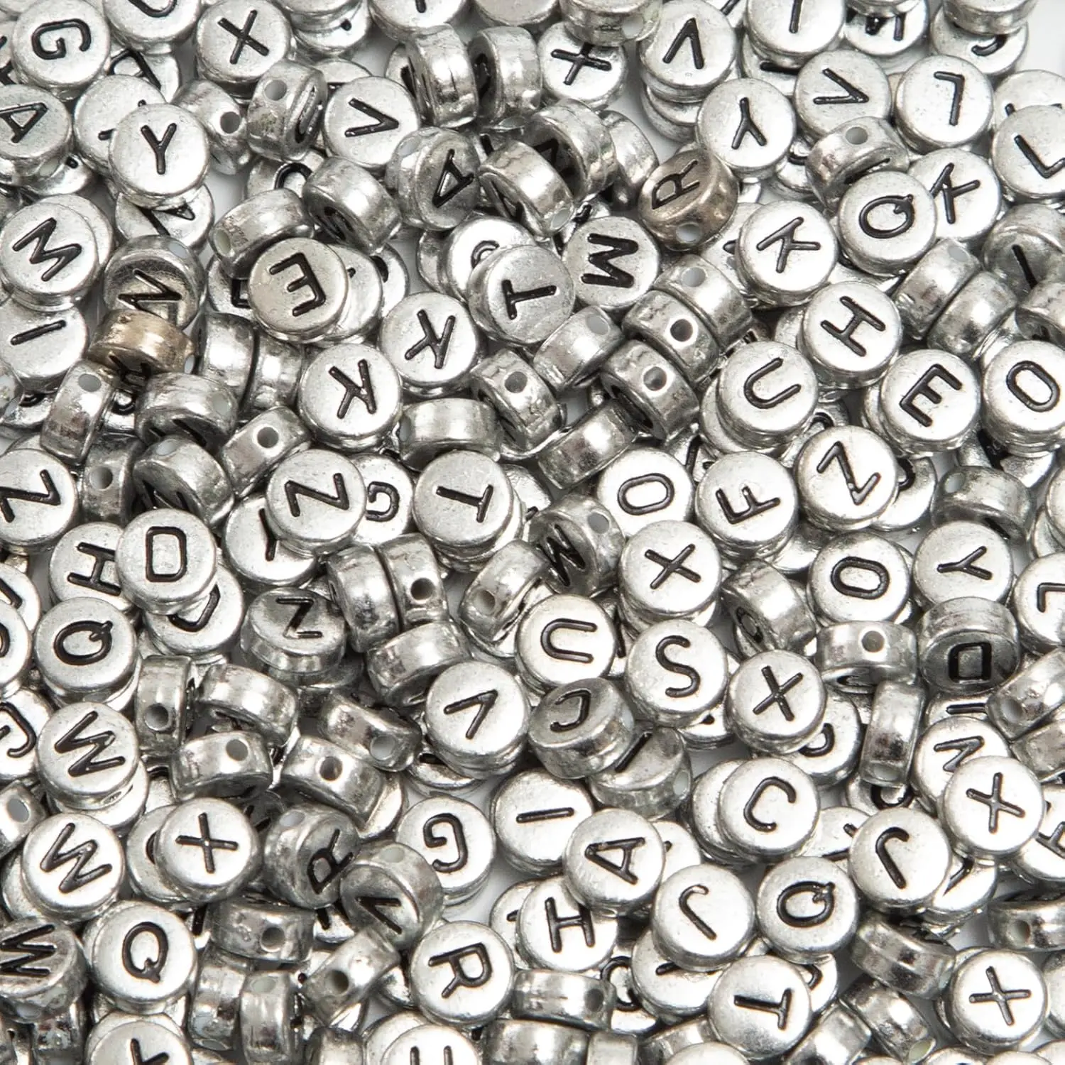 Round Acrylic Letter Beads, 1000pcs 7x4mm A-Z Alphabet for Jewelry Making, DIY Name Bracelets, and Beads Making, Christmas Decorations, Eco-Friendly, 7Mm X 4Mm