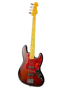 Woodcraft Electric Guitars JB4 4-String Electric Bass, Chocolate Burst