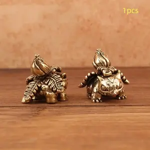 Dragon Turtle Carrying Lotus Flower, Powerful Dragon Turtle Design, Unique Decorative Piece, Perfect for Home and Office
