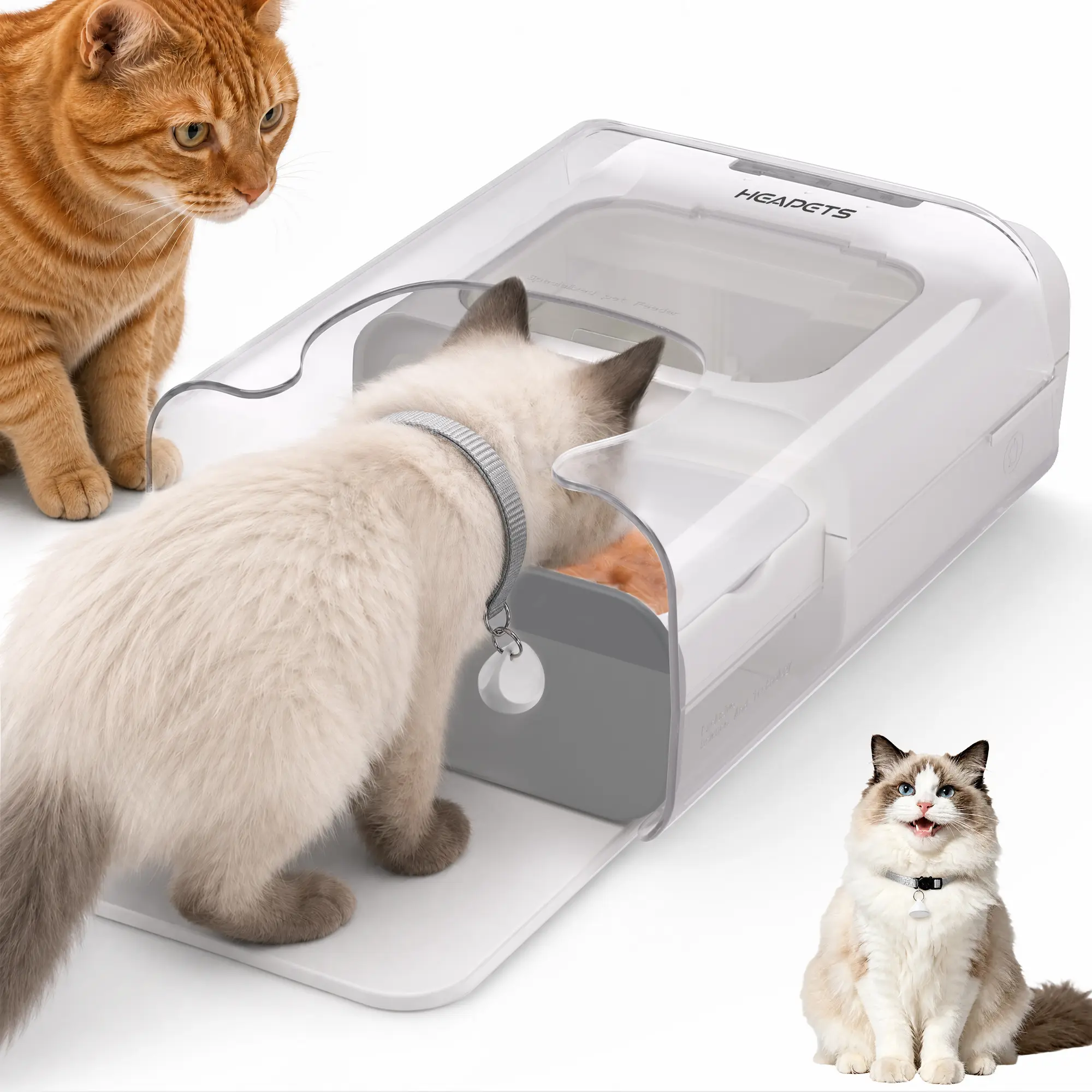 【Deals for you days】Heapets P360 RFID Automatic Cat Feeder with Collar Sensor, Anti-Stealing Food Dispenser with Sealed Lid for Wet Dry Food and Different Diet for Multi-Pet Home, Auto Pet Feeder for Cats & Small Dogs