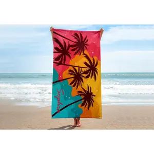 Beach Towels-Custom Beach Towel-Personalized Beach Towel-Custom Name Beach Towels-Palm Tree Beach Towel-Custom Pool Towel-Bride Beach Towel