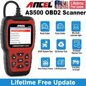 ANCEL AS500 OBD2 Scanner Check Engine Light Auto Code Reader, Clear Fault Codes, O2 Sensor Test, I/M Readiness, OBDII Automotive Diagnostic Tool