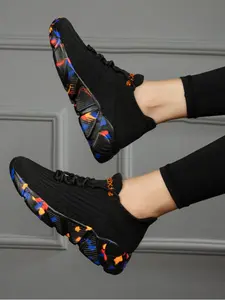 Men's Fashionable Lace Up Low Top Sock Sneakers, Casual Comfortable Breathable Sports Running Shoes, Male All-match Round Toe Shoes for Daily Wear