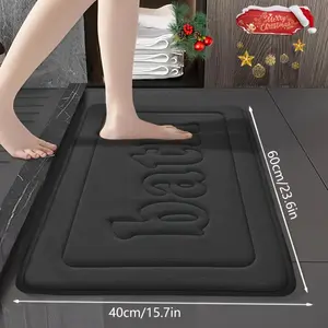 Ultra Soft Absorbent Bath Mat, Water Absorbent Mat - 25D Thick, Non-Slip, Machine Washable Memory Foam Bath Mat - Quick-Dry, Bathroom Carpet - Home Decor Floor Mat with Simple Embossed Design, Quick Drying Mat