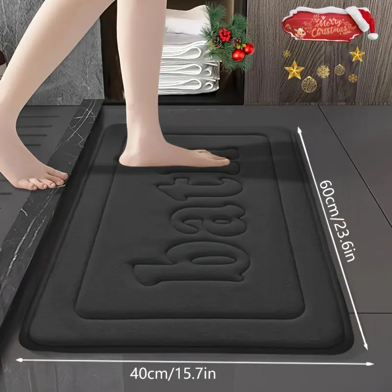 Ultra Soft Absorbent Bath Mat, Absorbent Bathroom Mats - 25D Thick, Non-Slip, Machine Washable Memory Foam Bath Mat - Quick-Dry, Thick Bathroom Carpet - Soft and Comfortable Home Decor Floor Mat with Simple Embossed Design, Ideal for Home Decor, Perfect f