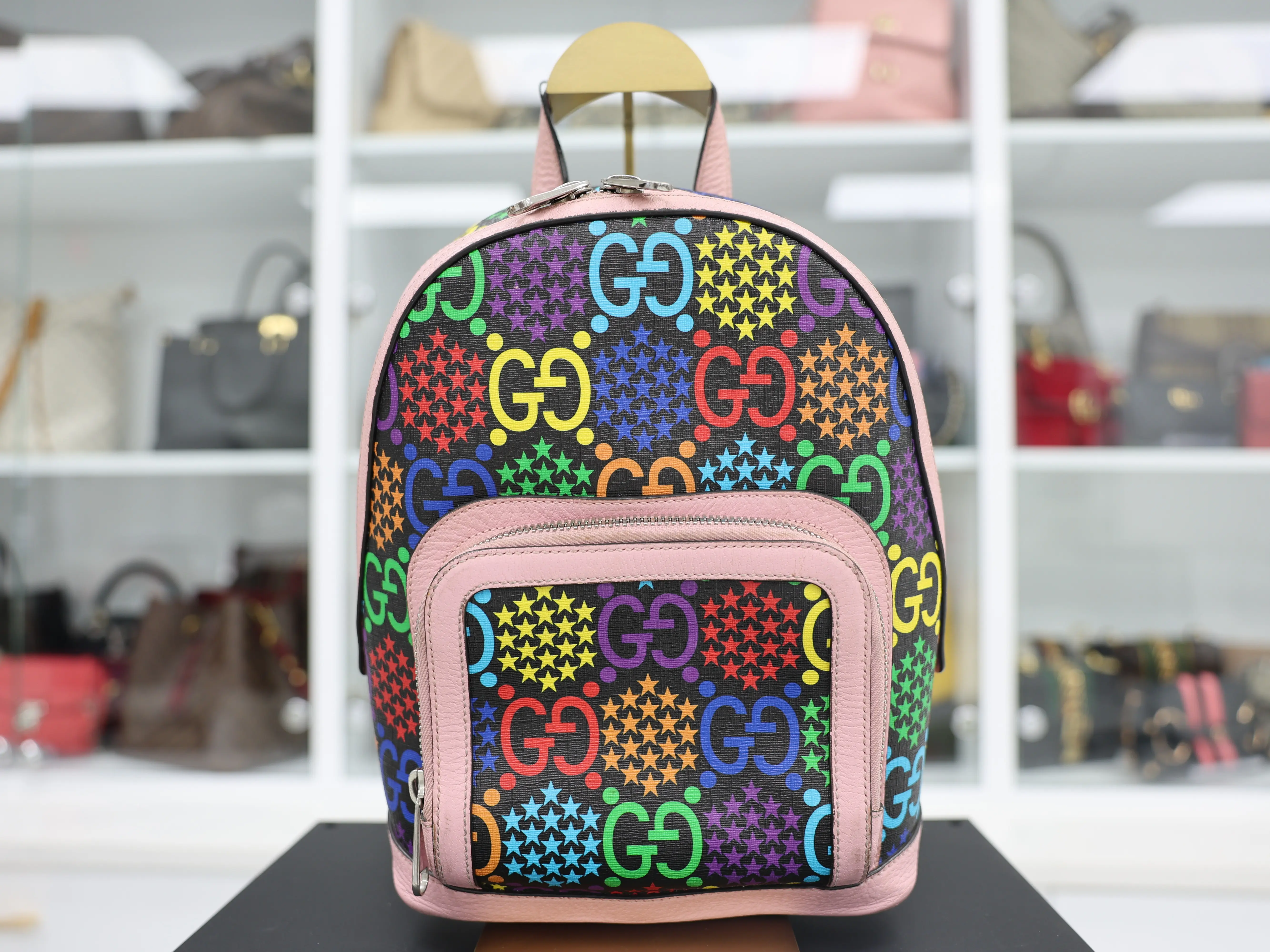 Pre-owned GUCCI GG CANVAS Backpacks SUPREME SMALL PSYCHEDELIC BACKPACK
