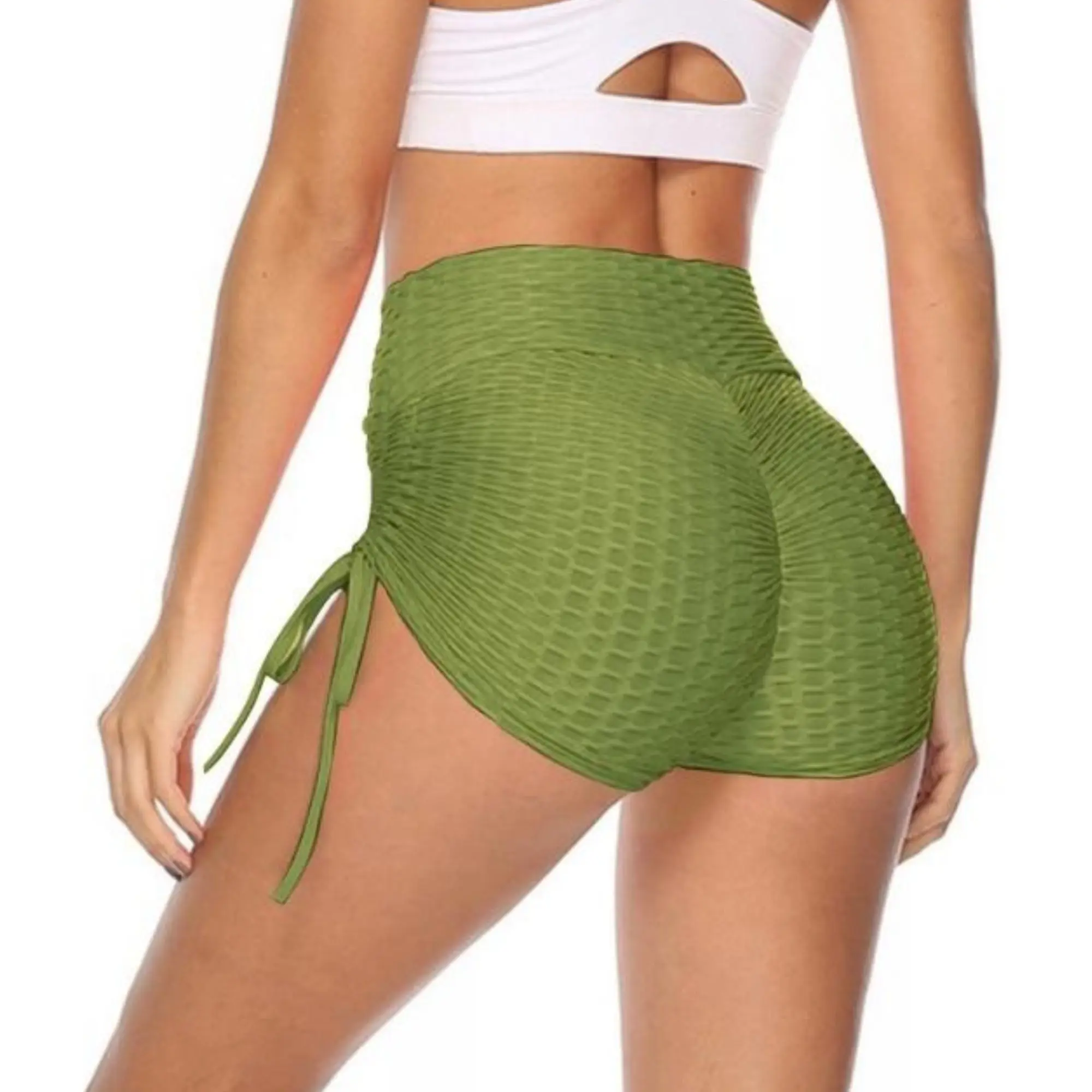 Women's High-Waist Yoga Shorts with Butt Lifting and Tummy Control - Fabric, Comfort