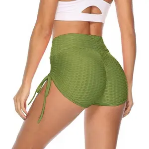 Women's High-Waist Yoga Shorts with Butt Lifting and Tummy Control - Fabric, Comfort