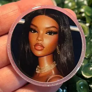 Pretty Barb Glitter Badge Reel