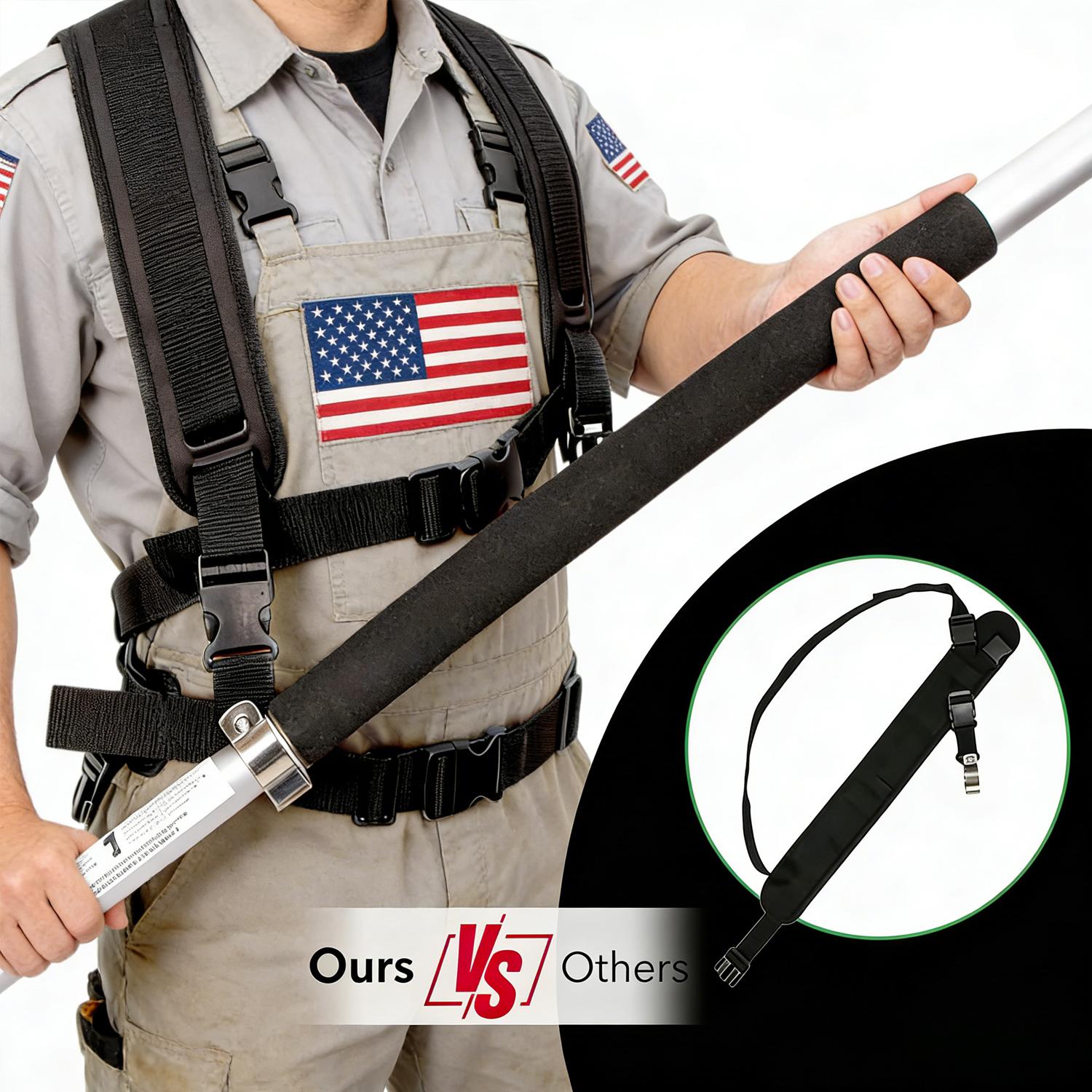 Hourleey 24 FT Telescoping Pressure Washer Wand, Power Washer Extension Wand with Brush Head, Gutter Cleaner, 3 Curve Wands, Adjustable Support Belt, Pivoting Coupler, 7 Spray Nozzles, 4000 PSI