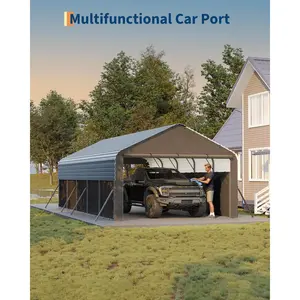 All-Weather Enclosed Metal Carport – 13'x26'x11' Heavy Duty Steel Frame, Sturdy 1,000 lbs Shelter, Outdoor Storage for Pickup Trucks, Boats, Tractors
