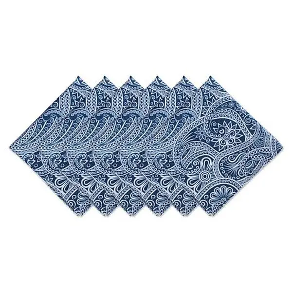 Design Imports Blue Paisley Print Outdoor Napkin Set of 6