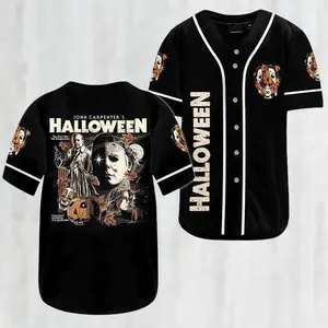 Michael Myers Baseball Jersey, Halloween Movie Baseball Shirt, Horror Movie Shirt, Halloween Michael Myers Jersey Shirt, Halloween Gift
