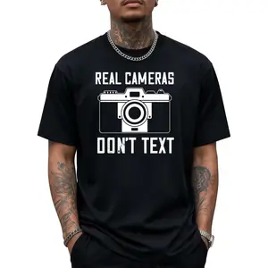 Retro Real Camera Photography Shirt – Vintage Look with Don’t Text Reminder