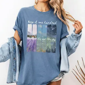 Keep It 100 Land Sea Sky Shirt, Gift for Her