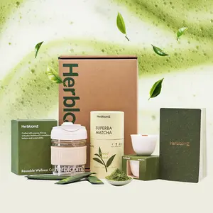 SUPERBA MATCHA GIFT SET – Probiotic Green Tea Powder with Candle & Reusable Coffee Cup – A Calming Tea & Candle Gift Set for Her, Self Care Box for Morning Relaxation, Mindful Rituals, Birthday or Holiday Gifting Nata