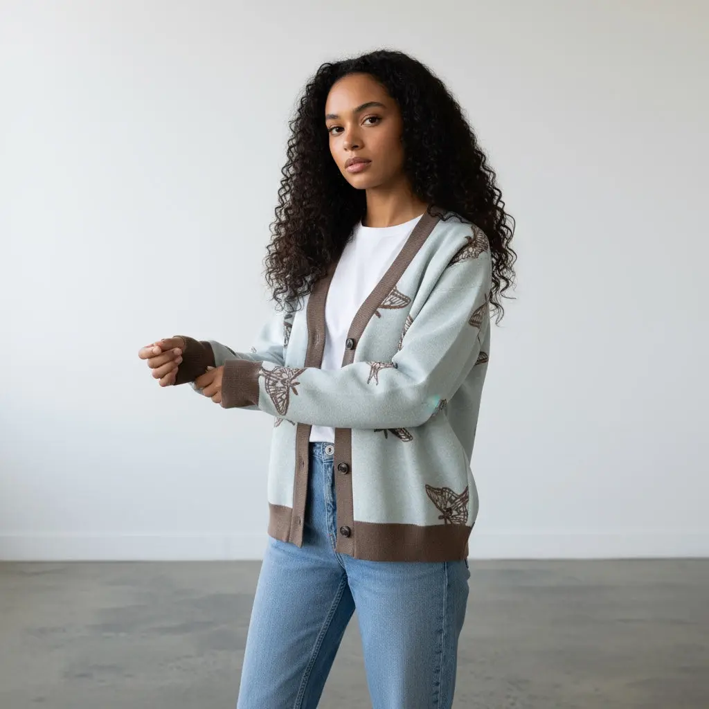 Spanish Moon Moth Knit Cardigan