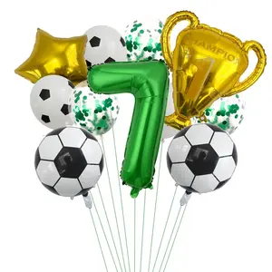 Soccer-themed aluminum foil balloon set for children aged 1–9 years — sports soccer birthday balloons, party decorations, birthday decor, birthday gifts