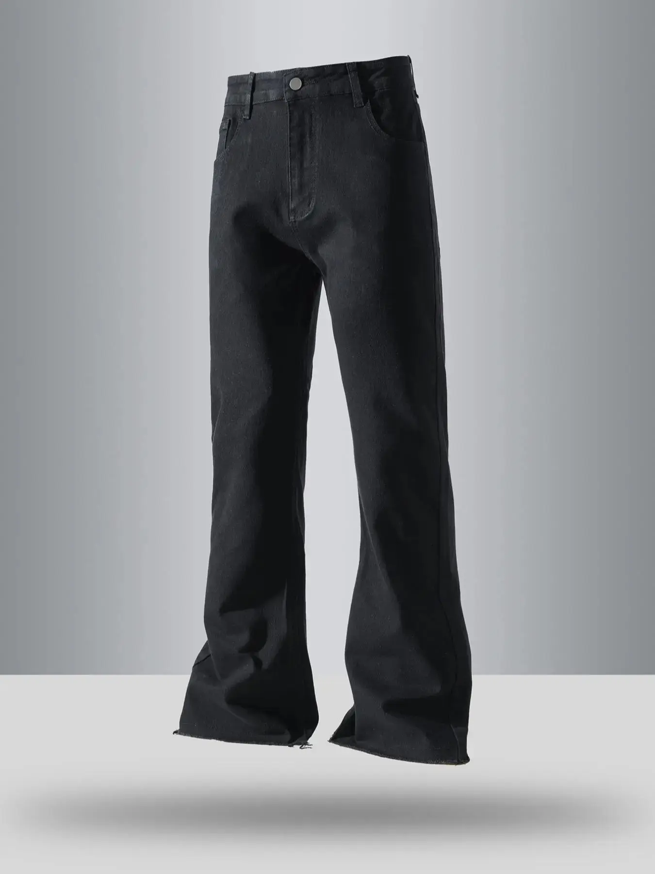 Men's Solid Color Plain Flare Leg Jeans, Stretchy Bootcut Jeans, Leisure Jeans, Street Fashion Casual Comfy Denim Pants for Daily Wear, Mens Bottoms for All Seasons, Streetwear