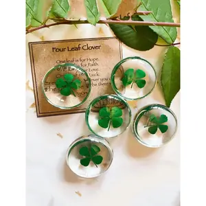 1pc Four-Leaf Clover Crystal Resin Exquisite Accessories, A Small Gift That Brings Luck, Good Luck And Success, A Small Gift For Family And Friends