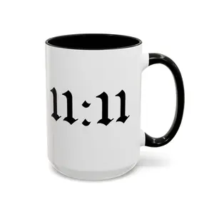11:11 Angel Number Coffee Mug | Spiritual Manifestation Mug | Numerology Inspiration | Law of Attraction | Accent Mug, 11oz & 15oz