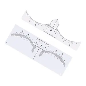 10 Disposable Eyebrow Design Rulers, Eyebrow Ruler, Microblading Brow Shaping Trimming Templates, Transparent Self-Adhesive Brow Shape Tools