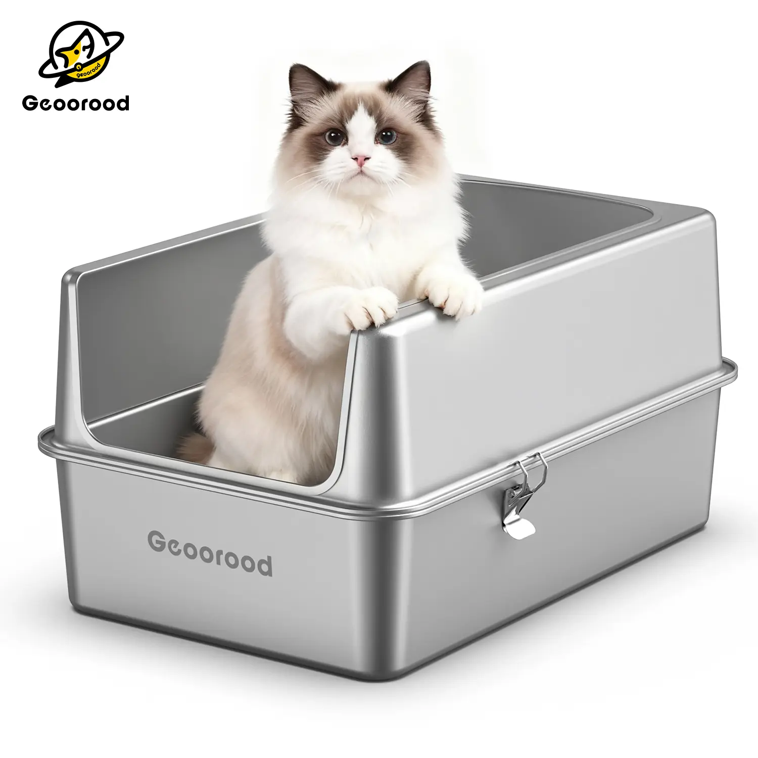 Stainless Steel Litter Box with Metal Lid and Scoop - Enclosed Metal Litter Box for Large Cats, Rust-Resistant, Odor-Control, Easy to Clean, Durable & Long-Lasting #backtoschool