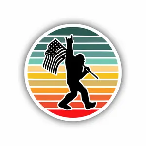 Big Foot Retro, Hard Hat, Laptop, Water Bottle, Cooler, Funny, Sticker Decal ,Cute ,Vinyl Decor Decorative