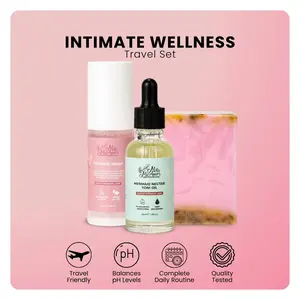 Intimate Wellness Travel Set for Women – Feminine Wash, Yoni Oil & Yoni Soap – pH Balanced, Gentle Daily Care – Hydrating, Soothing & Odor Control – Travel Size Intimate Hygiene Kit for On-the-Go Freshness