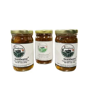 Farmhouse at Saccos Sunburst Peach Jalapeño Preserves 8 oz Jar - Perfect for Spicy Snacks & Sandwiches
