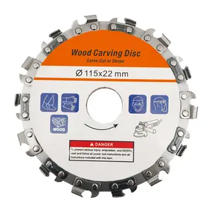 4&5 Inch High Carbon Steel Chainsaw Blades for Angle Grinder - Multifunctional Carving Cutting Discs with Replaceable Blades, Anti-Kickback Safety Design, Precision Teeth, Wear-Resistant - Professional DIY Woodworking Tools for Workshop & Home Projects