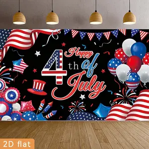 2D Flat, 2D Flat Banner, 1pc Party Banners Polyester Backdrop, Anniversary. Hero. Thank You. Memorial Day for Party Decor Home, Room, Farm, Garden, Living Room At the Door. Graduation. Photography. Live Str