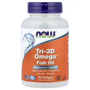 NOW Foods Tri-3D Omega™ Fish Oil, 90 Softgels