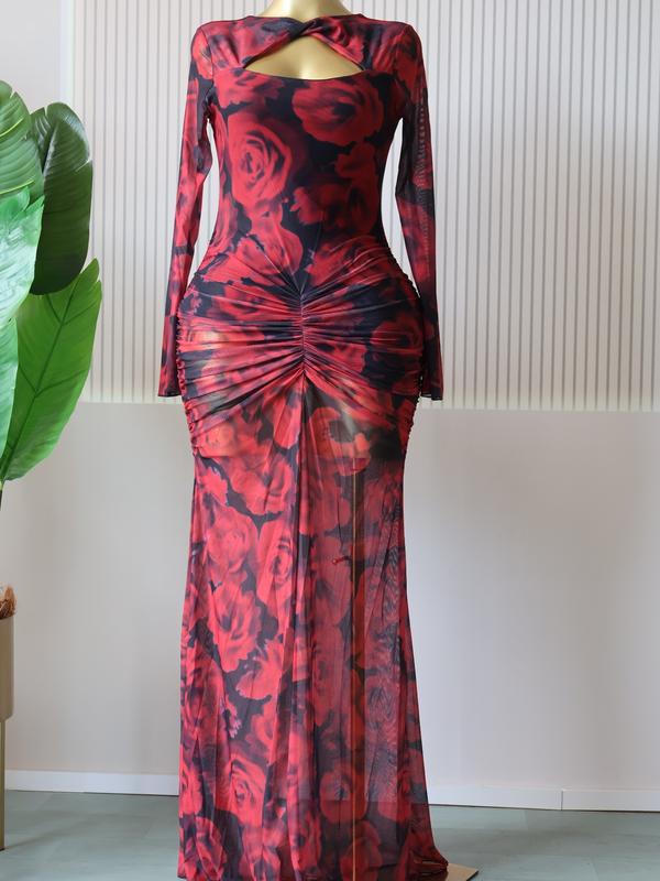 PULKRITU Women's All Over Print Cut Out Bodycon Dress, Fashion Casual Cocktail Party Dress for Daily Outdoor Wear, Women Dress for Autumn PULKRITU Women's All Over Print Cut Out Bodycon Dress, Fashion Casual Cocktail Party Dress for Daily Outdoor Wear, Women Dress for Autumn