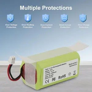 Replacement RVBAT850 Battery For Shark Ion R75, RV761, RV850C, RV1000S, RV1100VL, RV1001AE, UR1000SR, RV700_N, RV720_N Vacuum Cleaners (2-Prong Connector, NOT For 3-Prong)