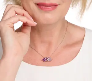 JEN by Jennifer Miller Oval Ombre Necklace, Sterling Silver