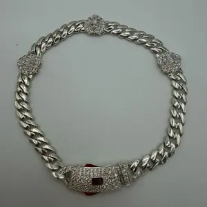 Sterling Silver 925 Heart-Cuban Bracelet 8in