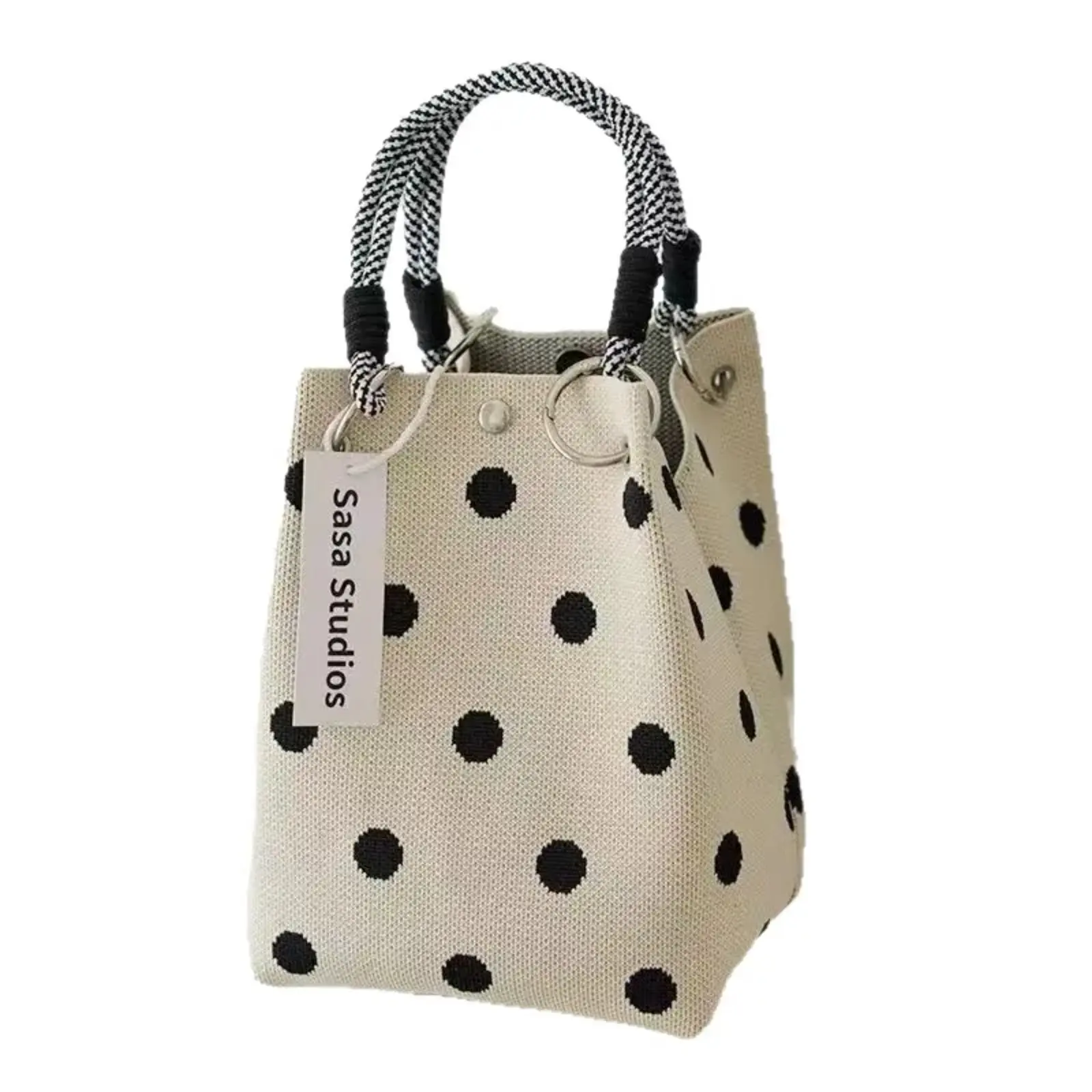 Women's Cute Woven Tote, Knitted Summer Shoulder and Top Handle Bags for Casual Everyday Use with Magnetic Buckle, Casual Fashion Bag
